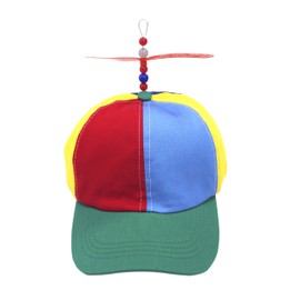 Kuzhi Multi-Color Propeller Hat - Baseball Style (Child, Green Brim)