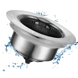 Kitchen Sink Filter Bouncing Core, 3-in-1 Pop-Up ABS Silver-Plated Sink Strainer Bounce Core Drainer Dishwashing Sink Strainer Bassinet Leak Plug