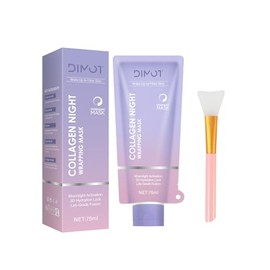 Collagen Night Wrapping Mask, Overnight Sleeping Face Mask with Hyaluronic Acid, Collagen Mask for Hydration Lock Plumper Skin Firming, 75ml