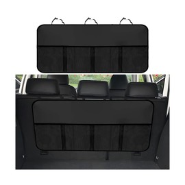 JNNJ Car Back Seat Organiser, Boot Organiser with Large Capacity Pockets, Foldable Car Organiser Boot with Compartments, Universal Stronger Car Box, Boot for Minivan (Black)