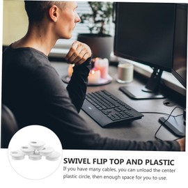 DOITOOL Desk Organizers Pack of White Cable Raceway Covers Cord Grommets for Office and Study Tables