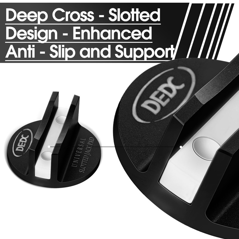 DEDC Universal Aluminum Grooved Magnetic Jack Pad Black 1 Pc,
