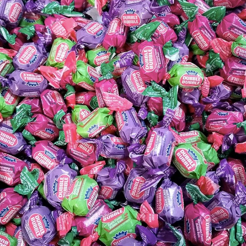 Dubble Bubble 3-Flavor Bubblegum Individually Twist Wrap Bulk Candy Grape