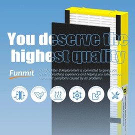 FLT4825 Filter B Replacement Compatible with G-Guardian AC4825, AC4300, AC4900, AC4825DLX, AC4850, CDAP4500, AP2200 Air Purifier, 4 High Efficiency Filters + 8 Activated Carbon Pre-Filters, Yellow