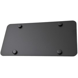 Backing Reinforce Stainless Steel License Plate (12"x6", Black Matte)