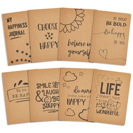 Title rework: Pack of 8 Lined Notebooks with Motivational Cover Quotes, A5 (14.8 x 21 cm)