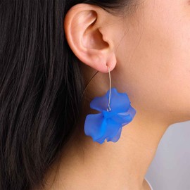 Cybche Vintage Flower Petal Dangle Earrings Pink Floral Drop Earrings Acrylic Flower Earrings Flower Leaf Earrings Bridal Flower Earrings Jewellery For Women, Zinc, No Gemstone