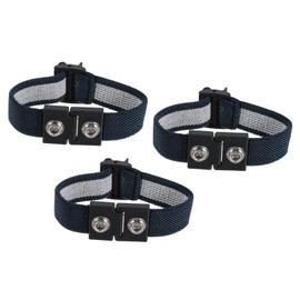 MECCANIXITY 3Pcs Anti Static Wrist Strap, Dual Circuit Antistatic Bracelet Adjustable Cordless for Computer Electronics Repair Deep Gray