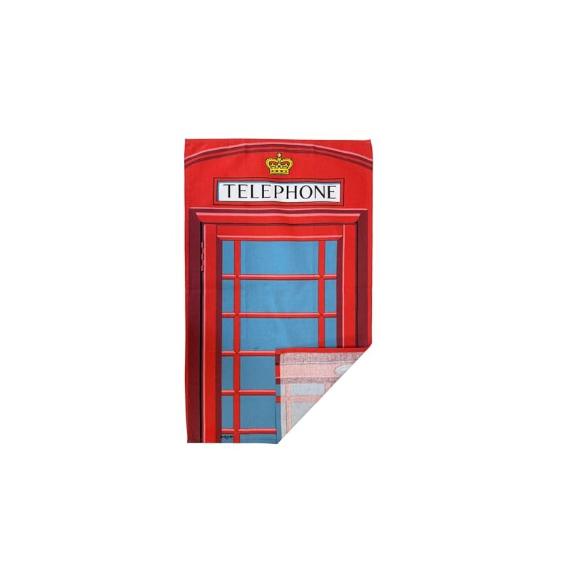 Elgate London Red Telephone Box Tea Towel - British Souvenir