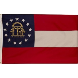 3x5 Foot (90x150 cm) State Polyester Indoor/Outdoor Flag; Vivid Color and Fade Proof - Canvas Header and Double Stitched (Georgia)