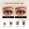 BEFER Lash Clusters, 180 Pcs D Curl Eyelash Clusters 3D