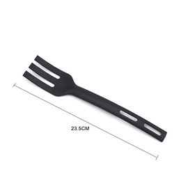 Kitchen Cooking Tools 3Pcs Mini Nylon Kitchen Utensils Set Slotted Turner Solid Spoon Fork Children Dinner Tools (black)