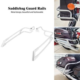 HDBUBALUS Motorcycle Rear Saddlebag Guards Support Kit for Harley Touring CVO Electra Road Glide Road King Ultra Limited Low 2014-later (Color: Chrome)