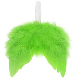10 Pcs Green Angel Wings for Christmas Tree Ornament, 16×14 CM Hanging Angel Feather Wings Vintage White Feather for Crafts DIY Xmas Decoration Home Wedding Prop Party Decor (Green, 10)