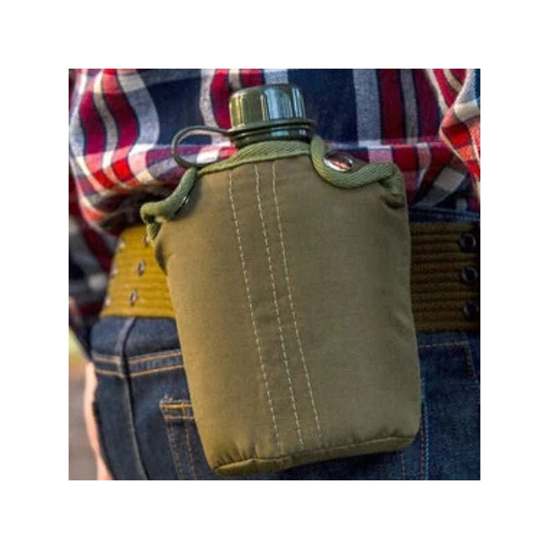 Wildtrak 1qt Spill-Proof Canteen Water Container w/Cover - Army Green