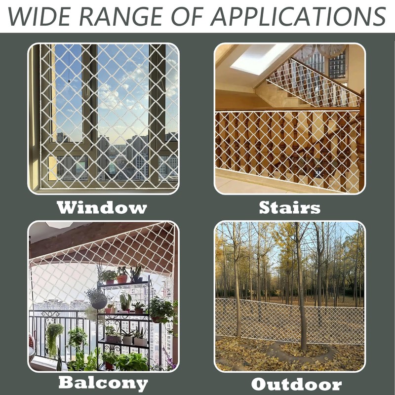 WEISGJA Cat Balcony Net, Large Cat Netting Pet Anti-Fall Safety