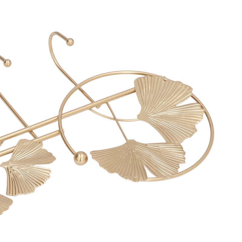 Wall Coat Rack Ginkgo Leaf Design Simple Elegant Style Wide