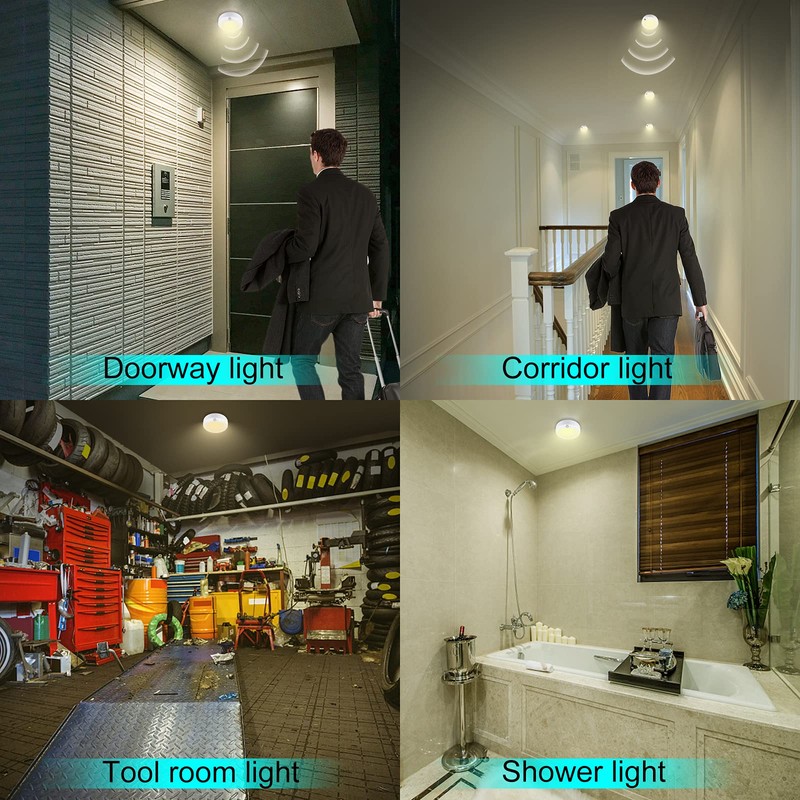 BIGMONAT Battery Operated Shower Light, Motion Sensor Lights, Wireless LED