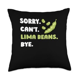 Lima Bean Funny Planting Vegetable Seeds Throw Pillow