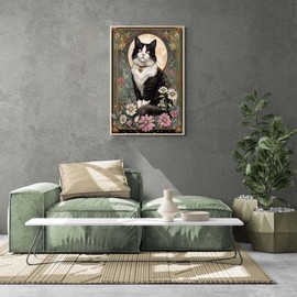 Ginfonr DIY Diamond Art Painting Accessories Cat Set Full, 5D Diamond Painting Flower Pictures Kit Crystal Rhinestone Embroidery Decoration for Home Wall Decor 30 x 40 cm 8122