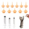 14pcs Professional Kitten Feeding Syringes with Nipples, Reusable Newborn Kitten