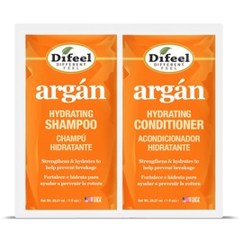Difeel Hydrating Shampoo & Conditioner Dual Packet 2 oz. - Travel Size Shampoo & Conditioner Packette (1 Ounce Each)