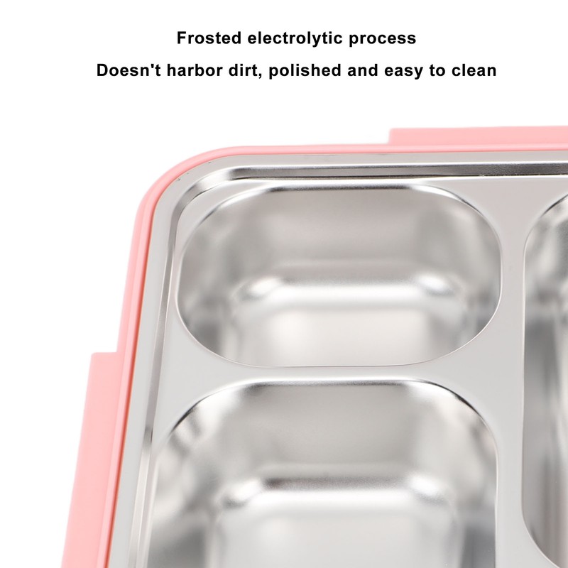 Lunch Box with Lid 5 Compartments Heat Preservation Stainless Steel