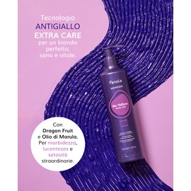 Fanola Wonder No Yellow Purple Hair Mask - Acidic pH Deep Conditioning Hair Mask for Blonde, Bleached & Grey Shades - Intense Violet Pigment Neutralizes Brassy Tones (33.8 Ounce)