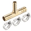 MECCANIXITY Brass Hose Barb Fitting 3/8" x 3/8" x 1/4"