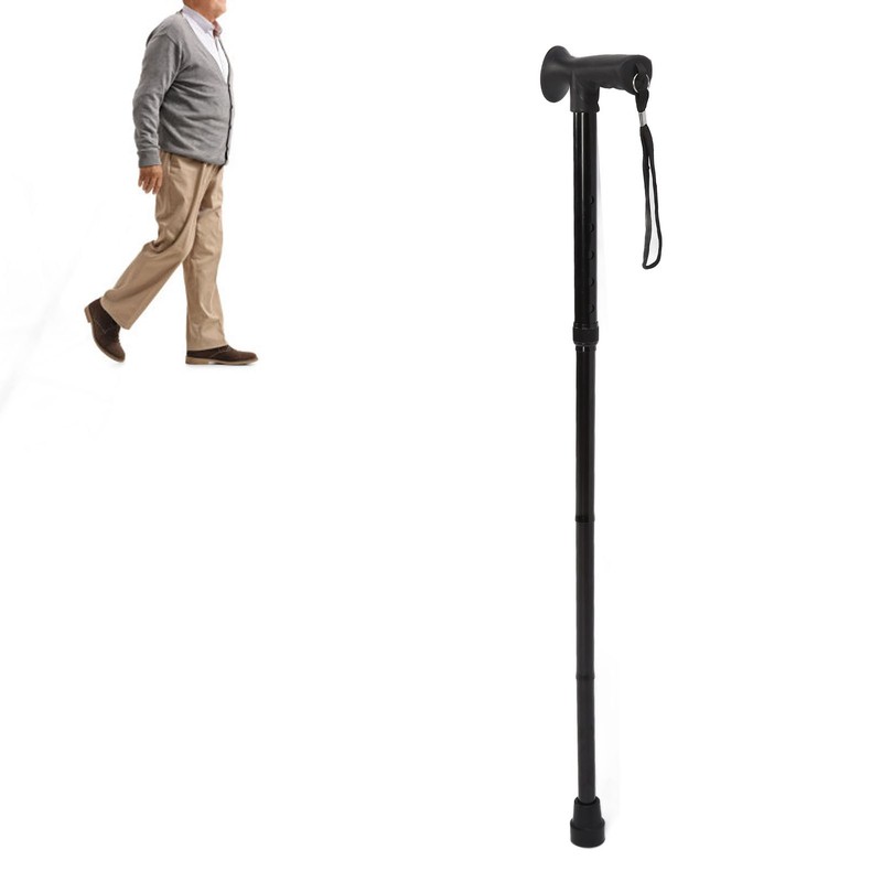 Folding Walking Cane for Men Women T Handle Wrist Strap