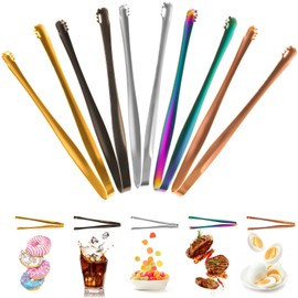 5 Pack Multipurpose Egg Chalaza Removal Tool, Stainless Steel Kitchen Tongs, Serving Tongs for Cooking, Metal Food Tongs with Non-Slip Grip, Ideal for Chefs and Bakers - Eggshell Fragment Gadgets