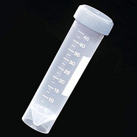 Globe Scientific 6255MF Polypropylene Self-Standing Transport Tube with Separate Natural High Density Polyethylene Screw Cap, Metal Free, Printed Graduation, Conical Bottom, 50mL Capacity (Case of 500)