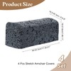 sourcing map 4Pcs Stretch Armrest Covers, Polyester Jacquard Soft Couch