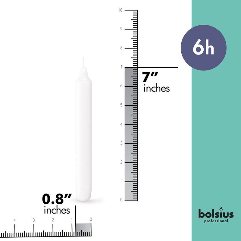 BOLSIUS White Candlesticks - 2 Packs = Total 90 Candles