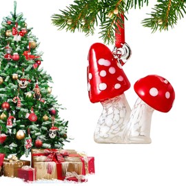 Glass Mushroom Ornaments for Christmas Tree Blown Glass Christmas Ornament 2024 Mushroom Tree Ornaments