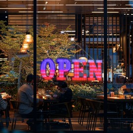 Open Signs for Business, USA Flag 40"x13" Extra Large Light Up Open Sign LED with ON/OFF Switch for Bar Salon Coffee Shop Club Studio