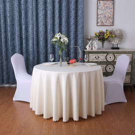 FANIVIN Polyester Tablecloths Tablecovers Round Table cloth Home Hotel Restaurant Wedding Party Multicolour Table Covers Beige Round 180CM
