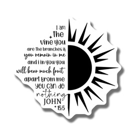 Inspirational Bible Verse Magnet - Christian Decoration - Scripture Fridge Magnet Car Magnet - John 15 5 - Religious Kitchen Decor - Faith Gift - AAMT1722