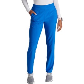 Cherokee Women's Pull-on Cargo Scrub Pant Mid Rise Tapered Leg with 4 Pockets - CK248A, M, Royal