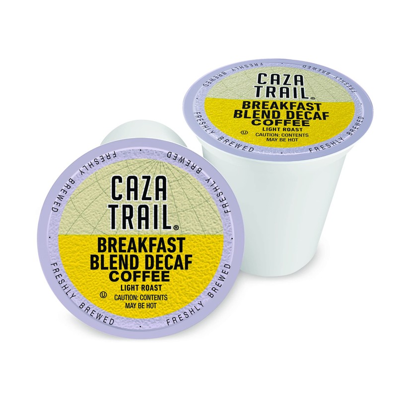 Caza Trail Coffee Pods, Decaf Breakfast Blend, Single Serve (Pack