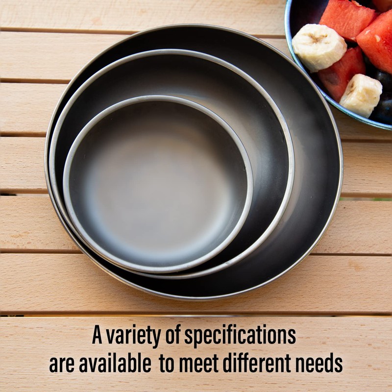 TiTo Titanium Plates Dish Outdoor Camping Tableware Ultralight Round Fruit