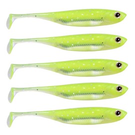 QualyQualy Soft Plastic Lures Swimbait Paddle Tail Shad Lure Bass Bait Shad Minnow Soft Bait for Trout Walleye Crappie Pike 2.75in 3.14in 3.94in (Color 7, 3.14" - 6Pcs)