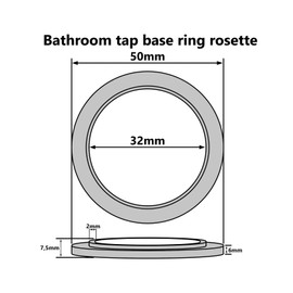 Bathroom Faucet Base Ring + Gasket Under Tap Washer Rosette Chromed Plastic