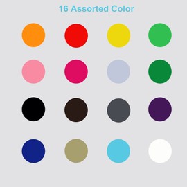 6528 PCS Round Circle Dot Stickers Label, Lstycoy Removable Color Coding Labels, 16 Assorted Color(6mm)