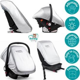 HOMYBABY® Anti-Thermische Abdeckung für Baby-Autositz- Anti-UV - Universale Passform - Für Gruppen 0 1 2 3 (1, Universalgröße)