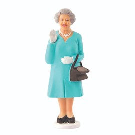 Kikkerland Solar Powered Waving Queen Figurine: Fun Decor for Home & Kitchen, Office Desk, Garden, Car – Great Novelty Toy Statue, Display Shelf Collectible, Holiday & Birthday Gift