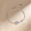 INFINIONLY Women's Silver Bracelet Creative 925 Silver Clover Cubic Zirconia