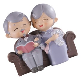 KICHOUSE 1 Set Old Man Granny Ornaments for Couples Resin Old Couple Statues Noodle Topper Couple Grandparents Figurine Stocking Stuffers Ebt Synthetic Resin Collection Lovers Wedding