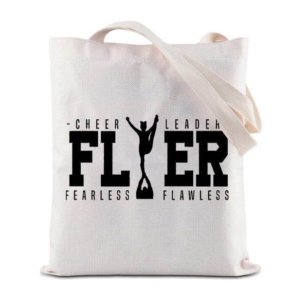 Cheerleading Cosmetic Bag Cheer Leader Fearless Makeup Bag with Zipper Cheerleader Survival Kit Cheer Team Gift, fler tote