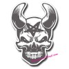2 x Glossy Vinyl Stickers - Demon Devil Skull Anarchy